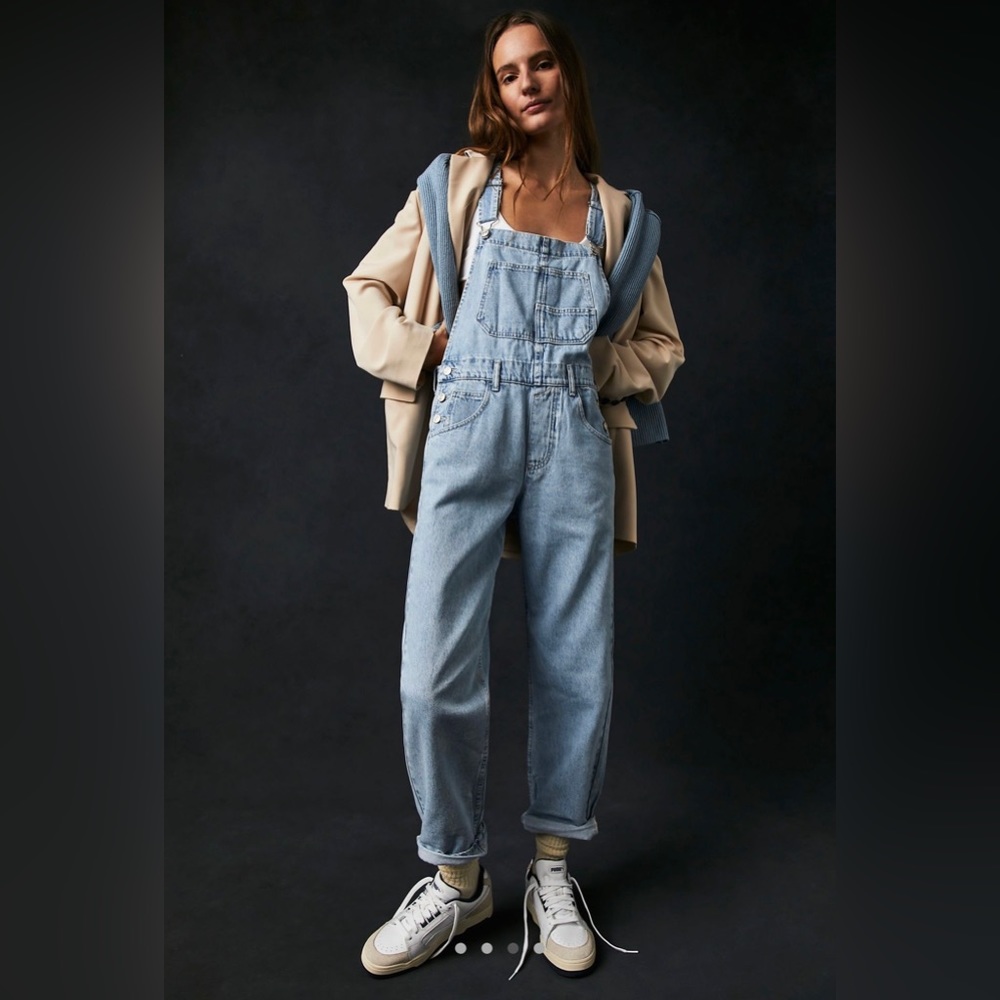Free People Ziggy Overalls Light Blue - shallow blue